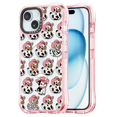 Rosarnnah for iPhone 15 Case Aesthetic Pink, Milk Cow Ducky at Amazon