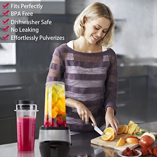 Single Serve 16 oz Blender Cups & 6 Fins Blender Blade Assembly