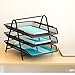 3-Tier Letter Tray Organizer – Wire Mesh Paper Tray for Home or Office, Black