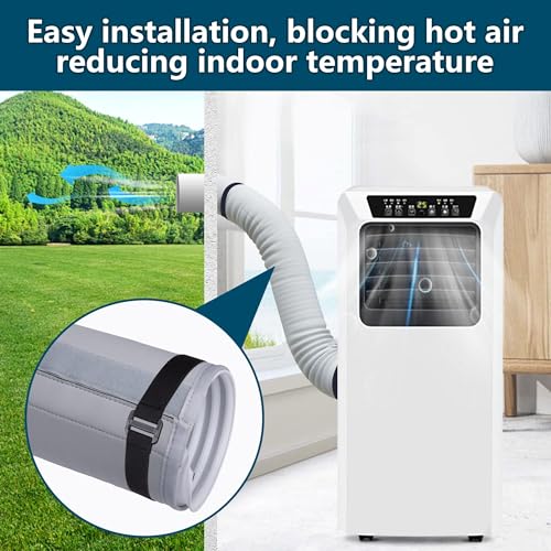 TERRIFI Air Conditioner Hose Cover Wrap - Insulated AC Duct Vent Sleeve for Portable AC, Fits 5" & 5.9" Diameter Exhaust Hoses