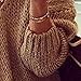 OYANUS Women's Casual Off Shoulder Long Sleeve Loose Cable Knit Pullover Sweater L Khaki