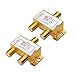 Cable Matters 2-Pack Bi-Directional 2.4 Ghz 2 Way Coaxial Cable Splitter for STB TV, Antenna and MoCA Network - All Port Power Passing - Gold Plated and Corrosion Resistant primary