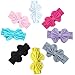 FEESHOW 8 Pack 5.5 Inch Baby Girl Big Bow Headband Hair Bow Band Turban Headwrap (8 Pack Big Bow Band)
