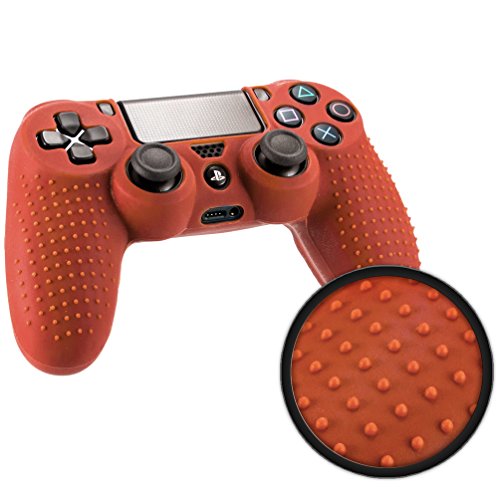 Playstation 4 STUDDED Controller Skin by Foamy Lizard ® ParticleGrip Premium Protective Anti-slip Silicone Grip Case Cover for PS4 Controller (Neutrino - Red) Playstation 4 STUDDED Controller Skin by Foamy Lizard ® ParticleGrip Premium Protective Anti-slip Silicone Grip Case Cover for PS4 Controller (Neutrino - Red)