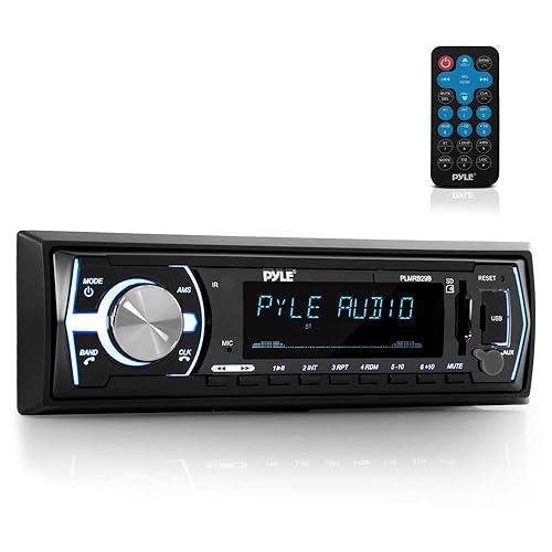 Pyle Marine Bluetooth Stereo Radio 12v Single DIN Style Boat In