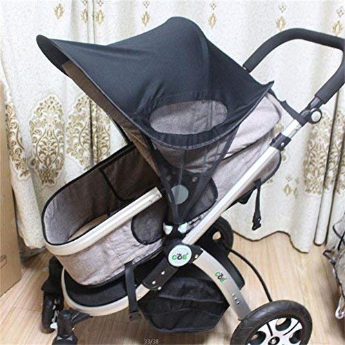 Pram Sun Shade Cover Universal Baby Stroller Snoozed Shade Sleep Aid Pushchair Anti-UV Cover Windproof Umbrella Sun Shield Buggy Sun Visor Parasol Netting Cover for Baby Carrycots Carriages