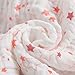 NANPIPER Cotton Muslin Baby Bath Towel, Super Soft and Water Absorbent, 6 Layers Muslin Cotton Warm Baby Blanket for Newborn Infant, Size 42x42 Inches, 1Pcs (Pink Stars)