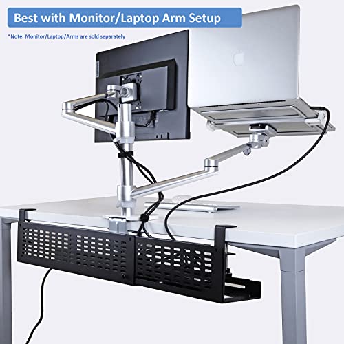 AEONS Under Desk Cable Management Tray Kit Horizontal Adjustable Up