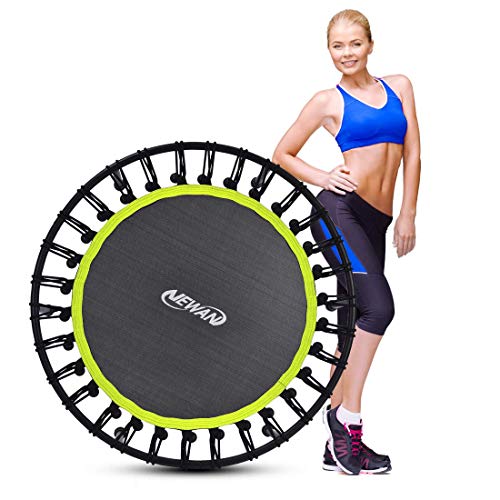 Newan 40'' Silent Fitness Mini Trampoline - Indoor Rebounder for Adults - Best Urban Cardio Jump Fitness Workout Trainer, Covered Bungee Rope System - Max Limit 330 lbs (Renewed) - Thumbnail 5