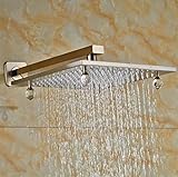Bestyunyu Crystal 10 Inch Brushed Nickel Rain Shower Head Wall Mount Shower Arm