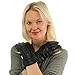 SK Hat shop Ladies Winter 3M Thinsulate Soft Genuine Leather Long Ruched Wrist Gloves Black Large