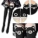Sanwood Women's Cute Teddy Print Thigh-high Socks Bear Tattoo Stocking Black