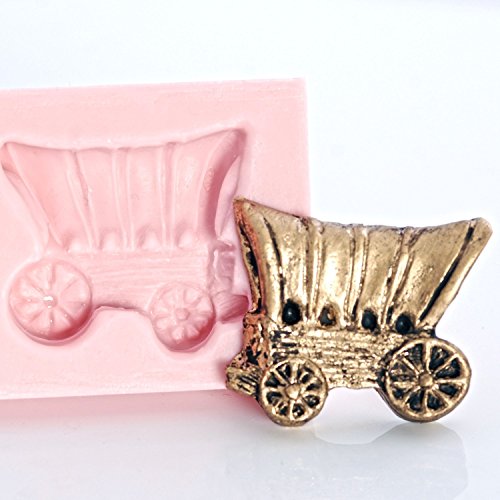 Covered Wagon Silicone Mold Easy to use with Chocolate, Fondant, Candy, Resin, Polymer Clay, Metal Clay. Jewelry, Craft, Food Safe Mold.