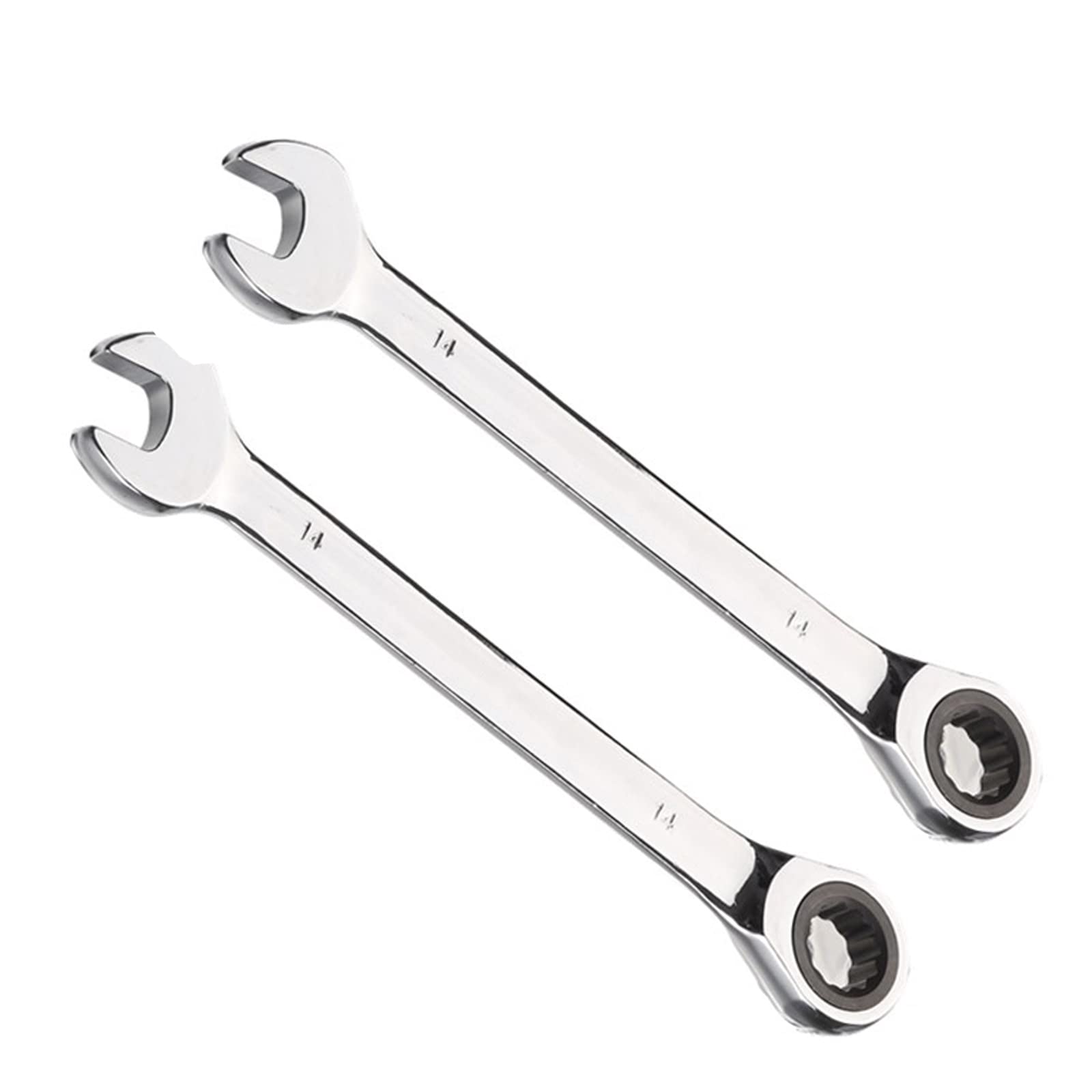 Vokenforu 14 mm Ratchet Spanner, Metric Ratcheting Combination Wrench, Hardened Chrome Vanadium Steel Open End Spanner,2 Pcs