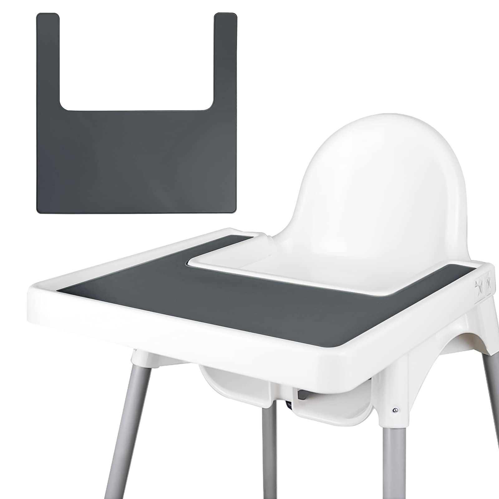 High Chair Placemat, Durable for IKEA High Chair Placemat, Clean and Hygienic, Suitable for IKEA Antilop Highchai, for Toddlers and Babies (Grey)