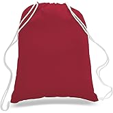 TBF 12 Pack Bulk Cotton Canvas Drawstring Backpack Bags (14" W x 18" H) - Perfect for DIY, Crafts, Events & More