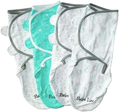 Swaddle Infant Wrap Set -- with Velcro for Boys and Girls by Babeluv (4Pack, ABCD)