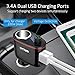 FM Transmitter/Cigarette Lighter Socket/USB Car Charger Three-in-One, Otium S06 Bluetooth Car Adapter Wireless Audio Radio Receiver Music Tuner Modulator Car Kit with Mic, Hands Free Talking