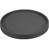 PATIKIL 7.7 Inch Round Ceramic Plant Saucer, Plant Saucer Tray Flower Planter Drip Tray for Indoors Outdoors Patio Balcony, Black