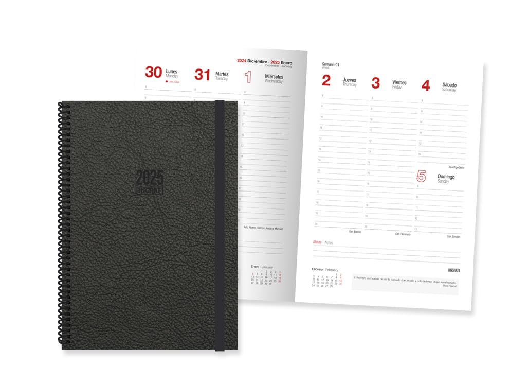 INGRAF Tokyo Week View 17x24 Black 2025 Diary