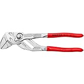 KNIPEX - Pliers Wrench, Chrome (86 03 180) | In a Single Tool Chrome-Plated with Plastic Coating