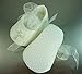 Off White/Barely Ivory Lace Christening, Baptism Shoes with Small Rhinestone Cross, Soft Crib Wedding Slippers, Cake Smash, 1st Birthday, Easter, Christmas, Photos, Sizes: Newborn-18 mos, USA