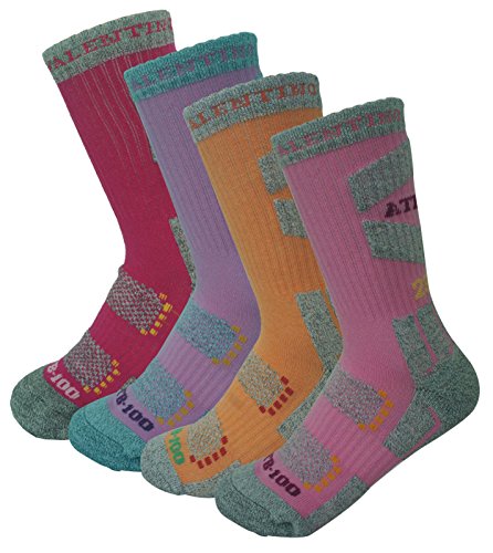 4Pack Women's ATB Coolmax Cushioned Performance/Hiking Crew Socks Summer