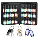 キー オーガナイザー - ポータブル ジッパー キー オーガナイザー、防水耐火収納ケース | 54 ポジション キ バインダー ハンドル付き |バンカー ホテル エグゼクティブ 家主 不動産管理者 エステート セールス レンタカー向け