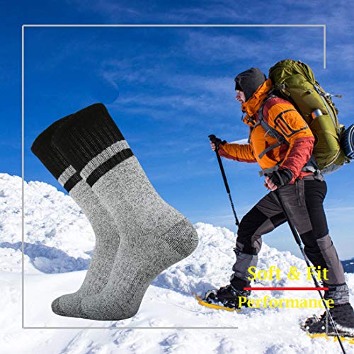 Ortis Men's 4 Pack Merino Wool Moisture Control Heavy Duty Work Boots