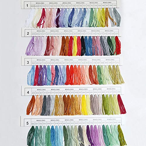 Zamtac Cross Stitch Floss Polyester Embroidery DIY Handmade Thread Sewing Art Craft Tools Accessories for Home Textile Gift 447 Colors