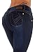 Style N039– Colombian Design, Mid Waist, Butt Lift, Levanta Cola, Skinny Jeans in Dark Blue Size 7