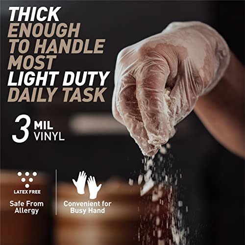 OKIAAS Disposable Gloves M, Food Safe LatexFree and PowderFree Clear