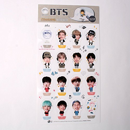 KPOP BTS Bangtan Boys Standing Sticker-BTS Scrapbook Stickers 16pcs BTS LOVE YOURSELF Her NEW ALBUM+ 3 Stickers BTS LOVE YOURSELF Her Photo Card 2 Sided