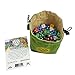 Third Die Dice Bag - Handcrafted and Reversible Drawstring Bag That Stands Open On The Table - for All Your Gaming Needs - Leaf Green and Tan