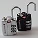TSA Approved & Accepted Combination Lock 2-Pack by Generation 5 - Best Travel Suitcase Luggage Locks - 3 Digit, Set Your Own Combination Padlocks With Open Alert - Portable & Resettable - Black, Silver