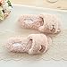HALLUCI Women's Cozy Wrinkle Plush Fleece Memory Foam House Slippers w/Non Slip Soles (7-8 M US, Pink)