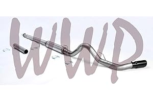 MVP AUTO PARTS 4" Stainless Steel SS SS409 Cat Back Exhaust Kit System With Performance Mufflers & Black Tip Compatible With 15-20 Ford F150 2.7L & 3.5L V6 EcoBoost Turbocharged Pickup Truck