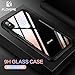 iPhone X Case, FLOVEME Hybrid 0.55mm Ultra Slim Tough Armor Shockproof Clear Transparent Tempered Glass Hard Back Cover with Soft TPU Flexible Bumper Edge Protection Support Wireless Charging, Black
