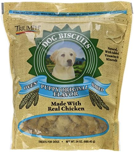 Triumph Oven-Baked Puppy Biscuits, 24 Ounces, Crunchy Dog Treats Made with Real Chicken