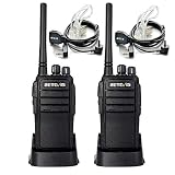 Retevis RT21 Two Way Radio UHF 16 CH 2 Way Radio VOX Walkie Talkies Rechargeable(1 Pair) with Covert Air Acoustic Earpiece(2 Pack)