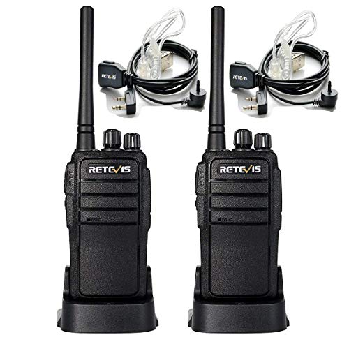 Retevis RT21 Two Way Radio UHF 16 CH 2 Way Radio VOX Walkie Talkies Rechargeable(1 Pair) with Covert Air Acoustic Earpiece(2 Pack)