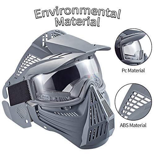 image for Anyoupin Paintball Mask, Airsoft Mask Full Face with Goggles Impact Re
