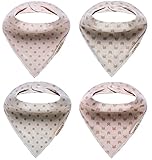 Habbies Baby Naturally Colored Organic Cotton Drool Bibs, Unisex 4-Pack Baby Gift Set (Naturally Colored)