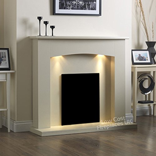 Electric Cream Ivory Modern Wall Freestanding Fire Surround Fireplace