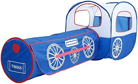 Waliga Princess Castle Play Tent with Crawl Tunnel Carrying Case Train Kids Pop Up Play Tent and Tunnel for Toddler & Children Birthday