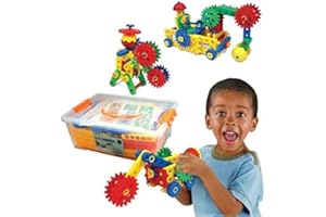 ETI Toys, STEM Learning, 109 Piece Educational Engineering Construction Blocks & Gears Building Set. Build Excavator, Horse & Buggy and More. Gift, Toy for 4, 5, 6, 7 Year Old Boys and Girls