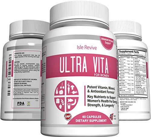 Womens Multivitamin Multimineral with Calcium - Vitamin B Complex, Minerals, Antioxidants for Natural Energy Boost, Weight Loss Metabolism, Hormone Balance, and Healthy Hair, Skin, Nails- 60 Capsules