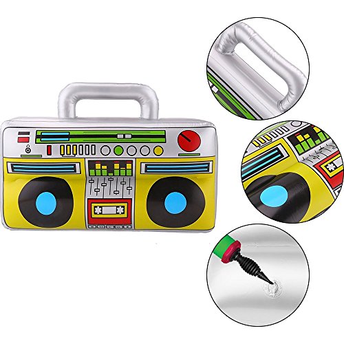 Christmas 3 Pieces 16 inch Inflatable Boombox Toy for 80's 90's Themed Party,Adults Costume Accessories and Hip Hop Party - Thumbnail 2