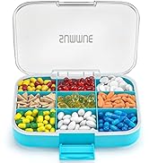 SUMMUE Large Pill Organizer, 9 Compartments Portable Travel Pill Box Case Moisture Proof, XL Pill...