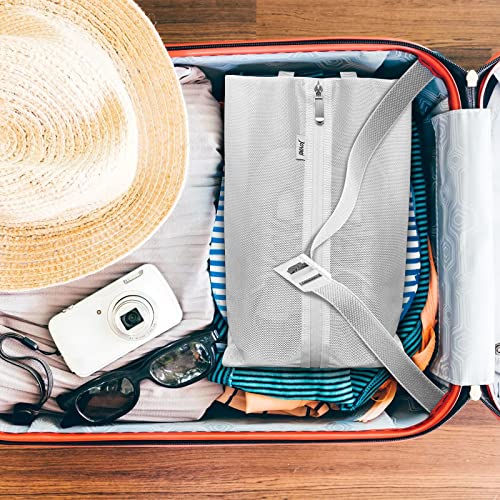 Shoe Bags for Travel, TPU Water Resistant Shoe Storage Organizer Shoe Pouch with Zipper for Men Women Kids (White)